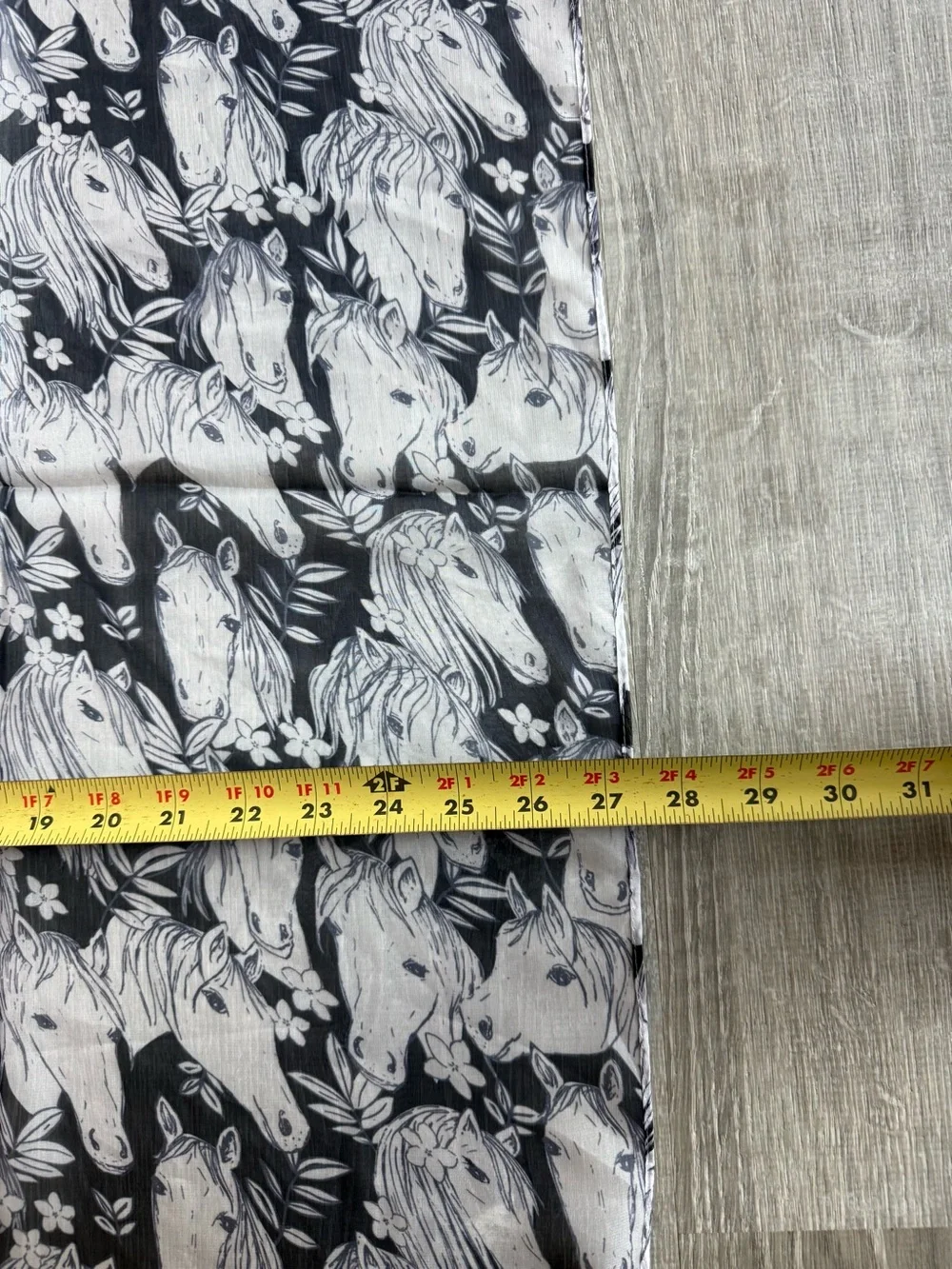 Horse Equestrian print bandana scarf handkerchief black & white western